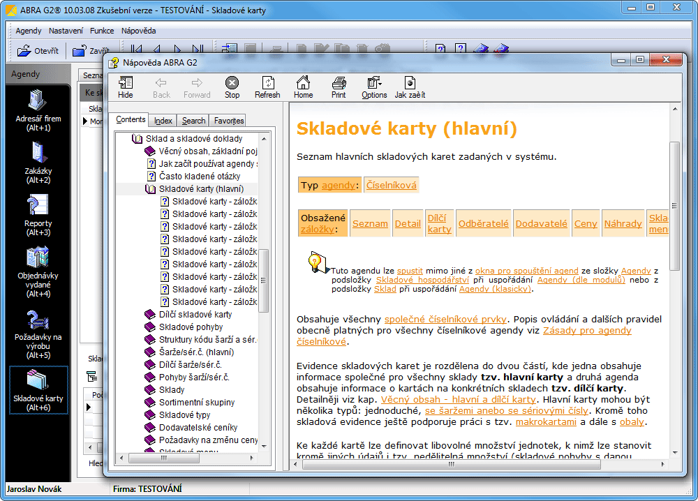 Nápověda a dokumentace