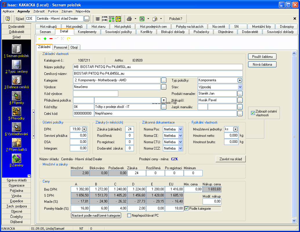 Robustní skladové položky